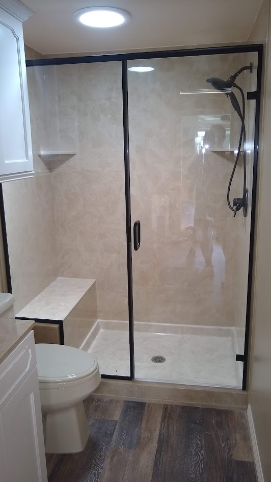 semi framed glass shower door enclosure